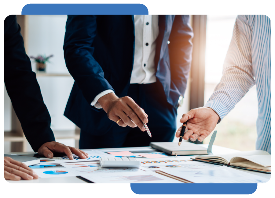 Business team meeting to conference, collaboration discussing working analyzing with financial data and marketing business strategy project, presentation and brainstorming to making profit of company